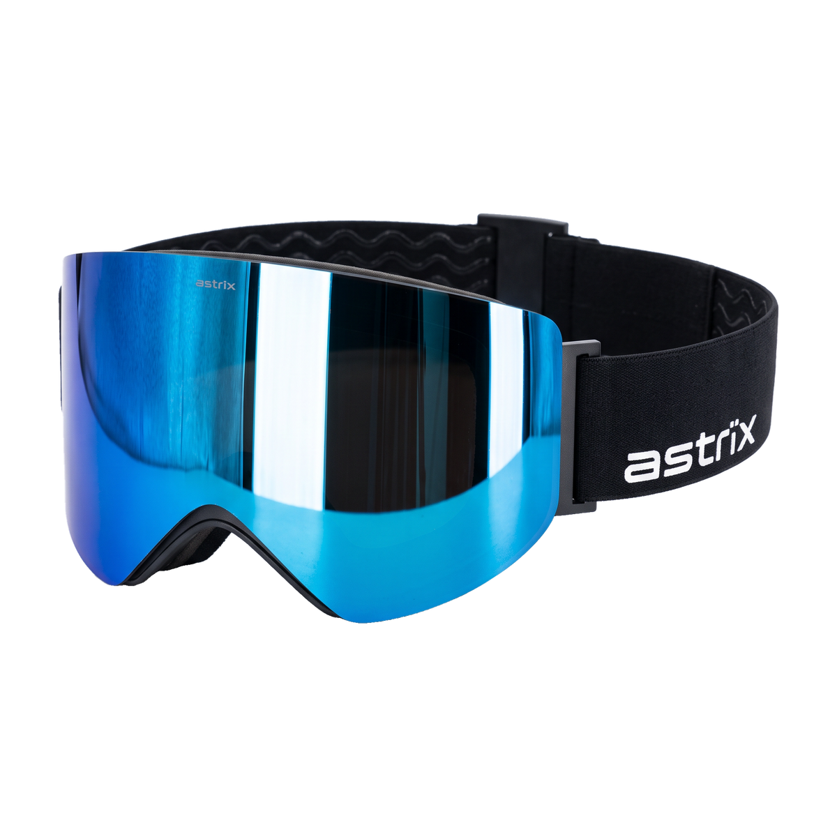 Astrïx goggle – Ice Blue lens, astrïx wordmark side