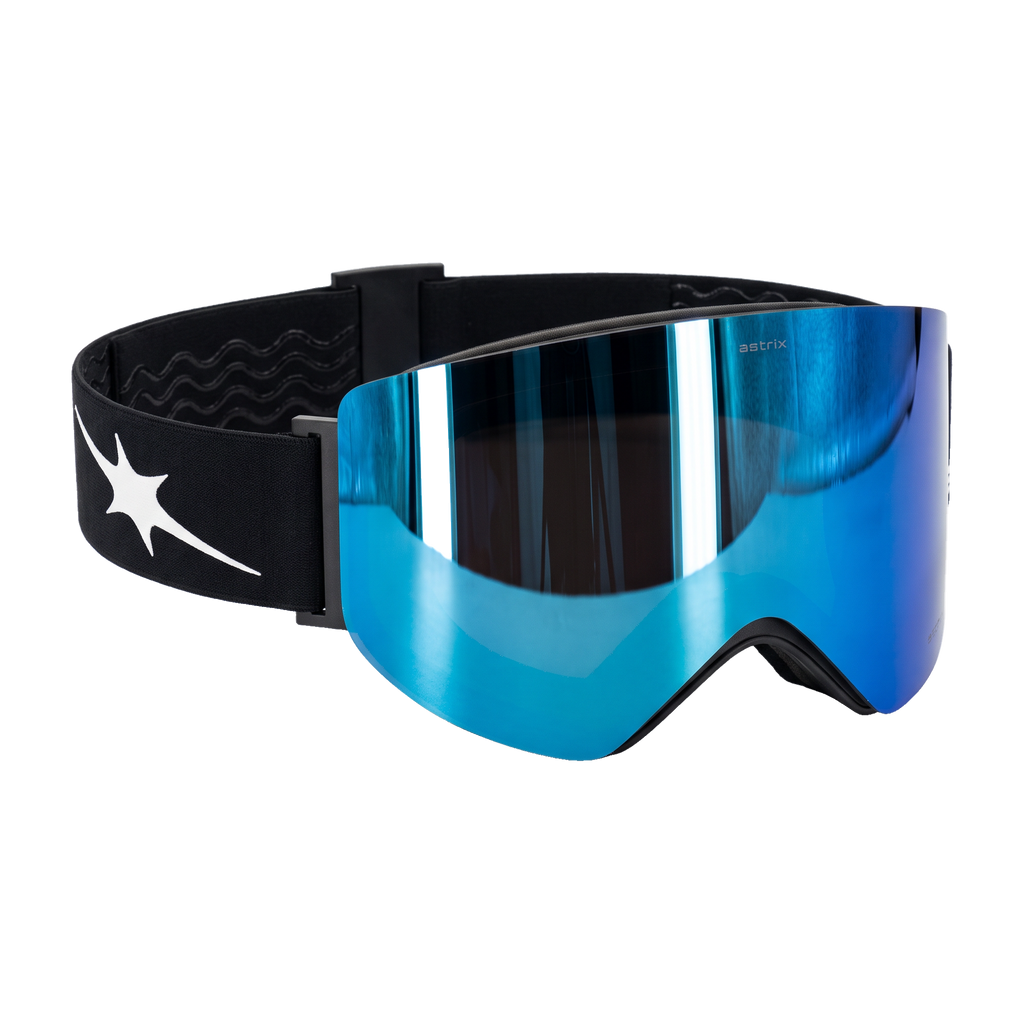 Astrïx goggle – Ice Blue lens, starburst icon side
