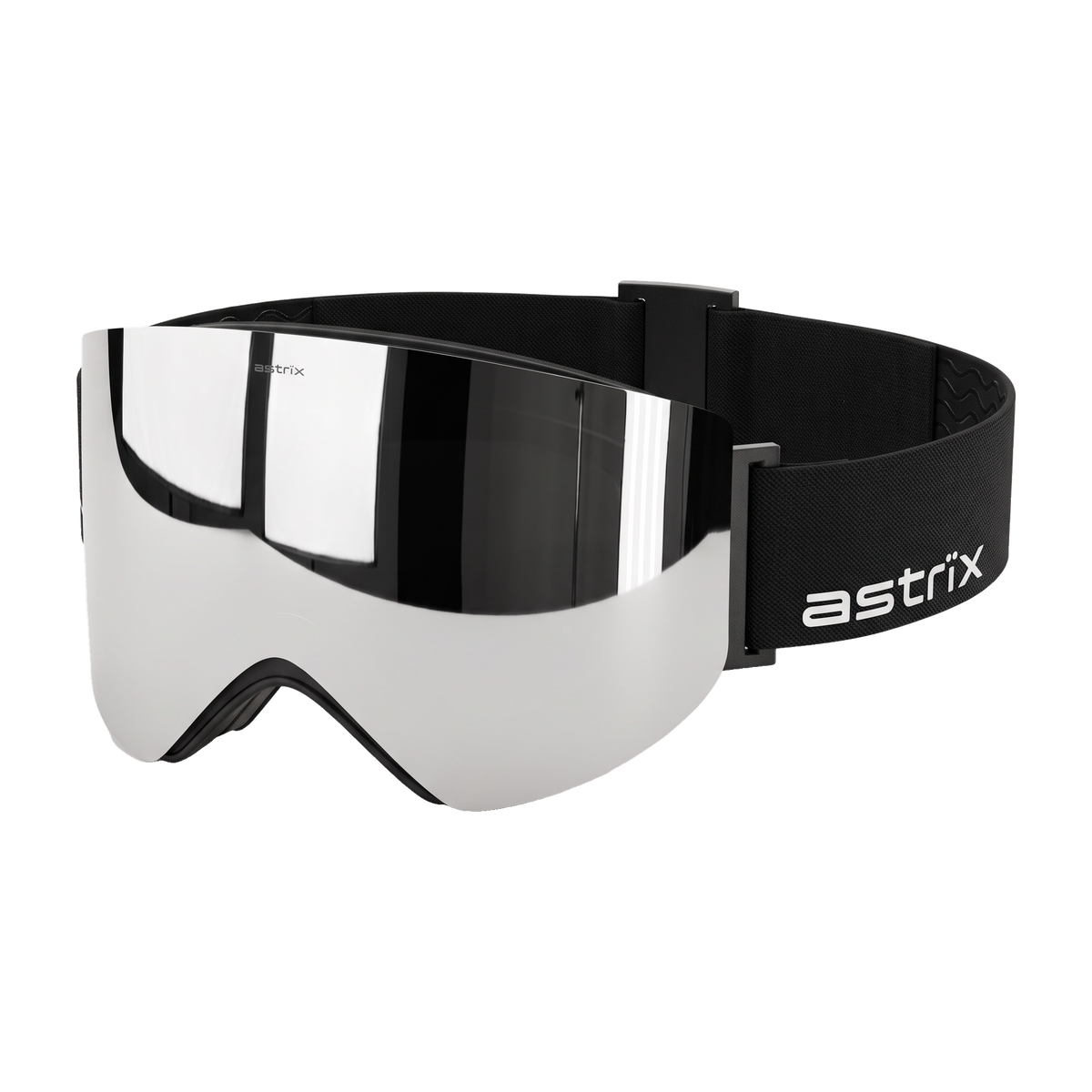 Astrïx goggle – Silver lens, astrïx wordmark side